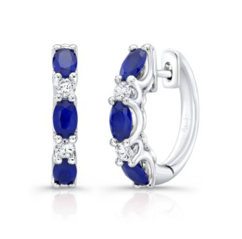 Drop Earrings with Floral Motifs -Uneek-Uneek Blue Sapphire Earrings-ER10004BSU