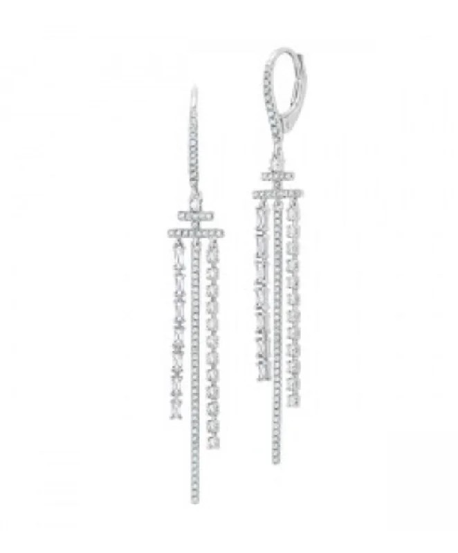 Drop Earrings with Star Motifs -Uneek-Dangling Diamond Earrings LVEAD402W