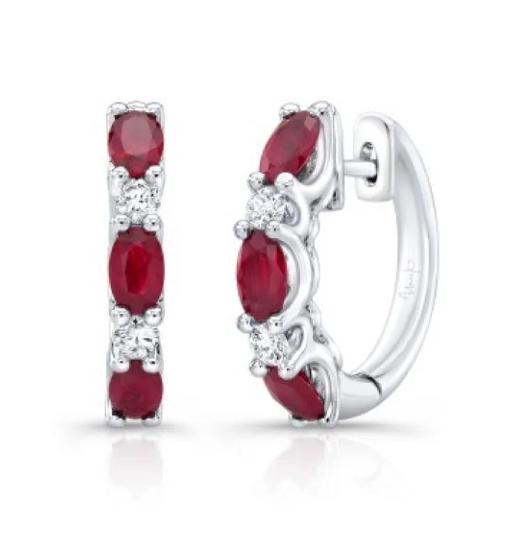 Drop Earrings with Symbolic Elements -Uneek-Uneek Ruby Earrings-ER10004RUU