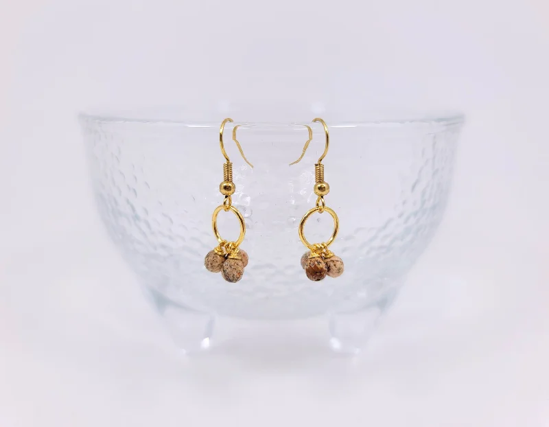 Leverback Drop Earrings for Comfort -Jasper Trinity Earrings