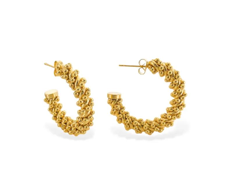 Drop Earrings for Shopping Trip -Water Resistant Twisted Hoop Earrings