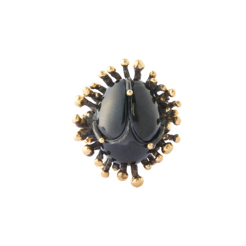 Wyoming Scarab Ring - Black Jade