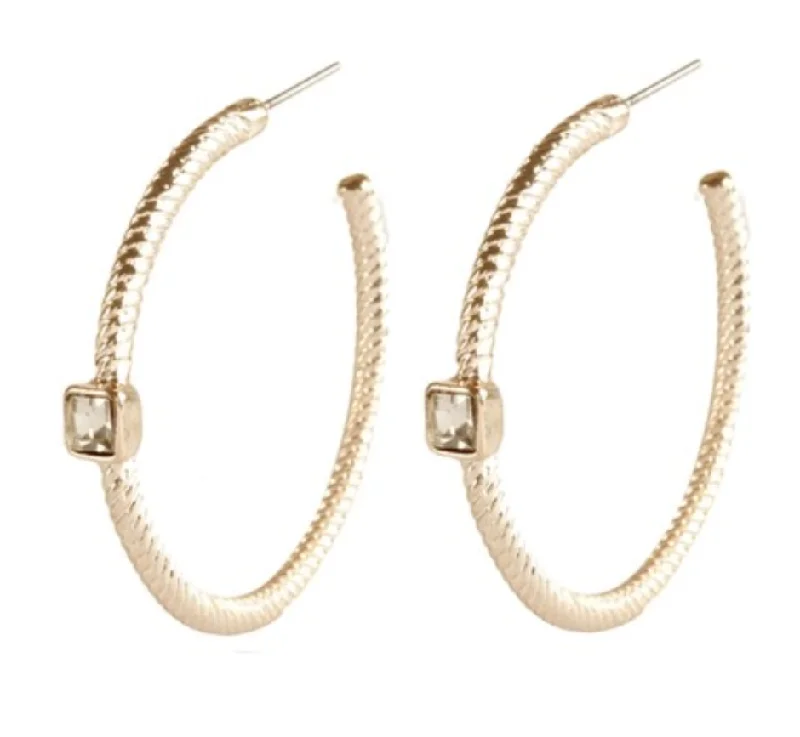 Drop Earrings for Christmas Party -Crystal Cable Hoop Earrings